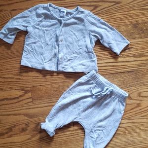 Baby lounge pants and cardigan